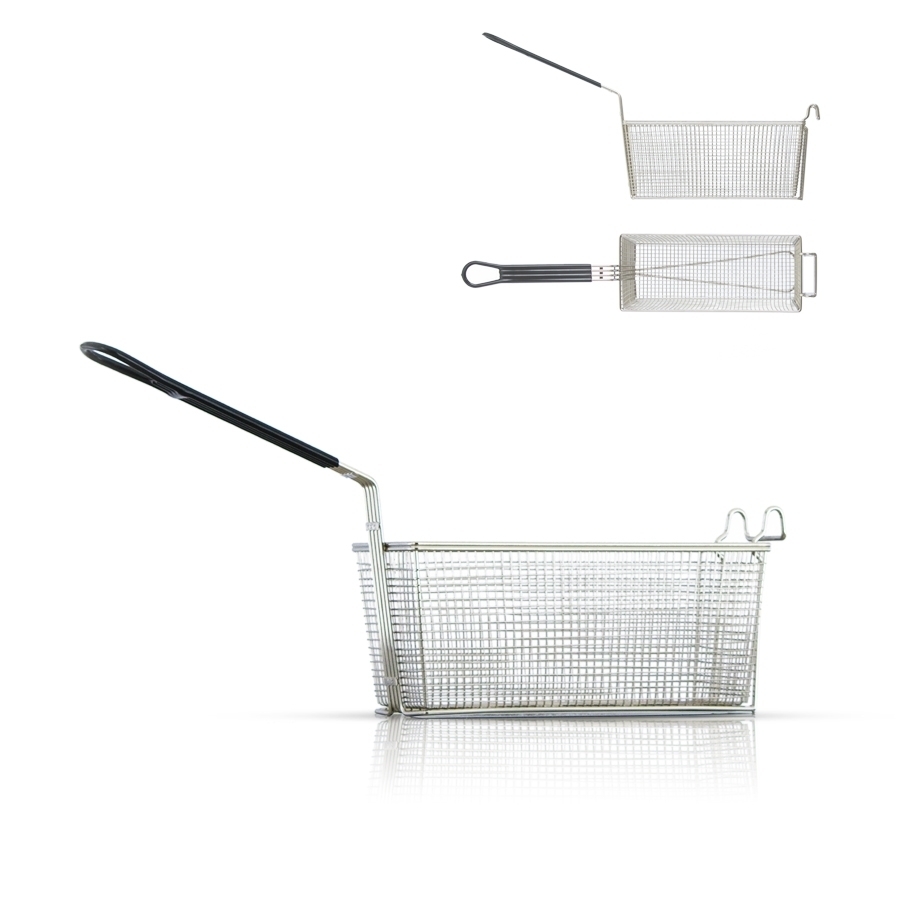 Prince Castle 77-P Fryer Basket w/ Coated Handle & Front Hook, 13 1/4 x 5  5/8 x 5 11/16